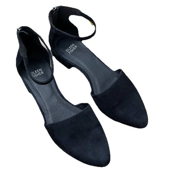 Eileen Fisher Shoes - Eileen Fisher Heels 7.5 Sandals Ankle Strap Block Black Suede Vero Cuoio Career